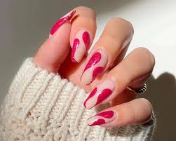 pink nail art